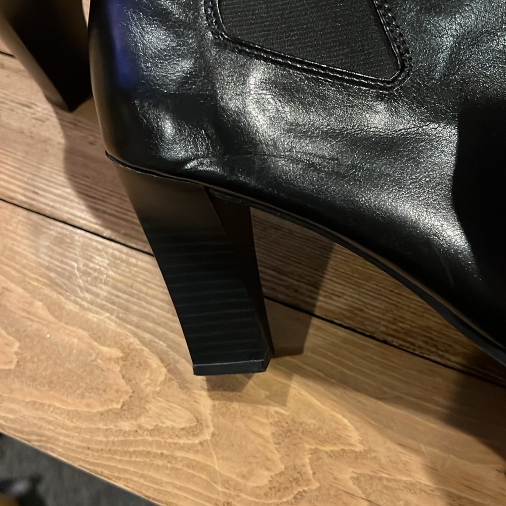 Women’s black leather 3 inch heal boots size 10 - Picture 6 of 7
